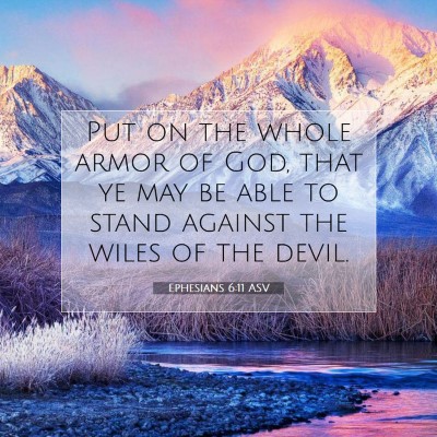 Picture 07 - Ephesians 6:11 ASV - Put on the whole armor of God, that ye may be - Bible Verse Picture