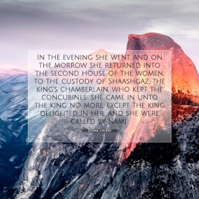 Picture 07 - Esther 2:14 ASV - In the evening she went, and on the morrow she - Bible Verse Picture
