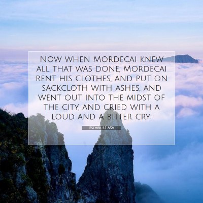 Picture 07 - Esther 4:1 ASV - Now when Mordecai knew all that was done, - Bible Verse Picture