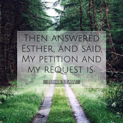 Picture 07 - Esther 5:7 ASV - Then answered Esther, and said, My petition and - Bible Verse Picture
