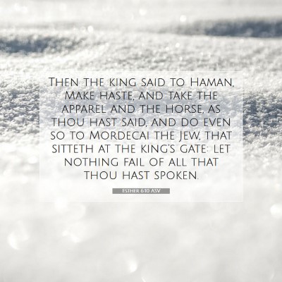 Picture 07 - Esther 6:10 ASV - Then the king said to Haman, Make haste, and take - Bible Verse Picture