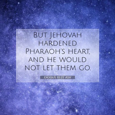 Picture 07 - Exodus 10:27 ASV - But Jehovah hardened Pharaoh's heart, and he - Bible Verse Picture