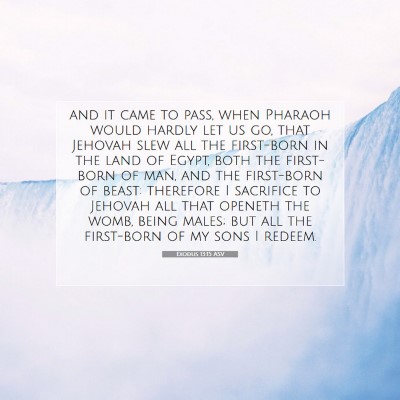 Picture 07 - Exodus 13:15 ASV - and it came to pass, when Pharaoh would hardly - Bible Verse Picture