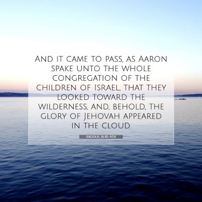 Picture 07 - Exodus 16:10 ASV - And it came to pass, as Aaron spake unto the - Bible Verse Picture