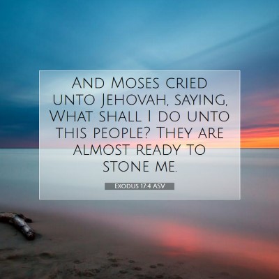 Picture 07 - Exodus 17:4 ASV - And Moses cried unto Jehovah, saying, What shall - Bible Verse Picture
