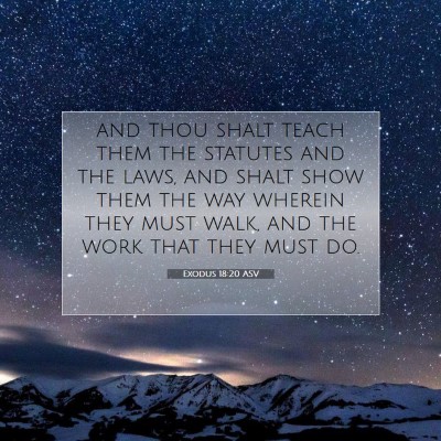 Picture 07 - Exodus 18:20 ASV - and thou shalt teach them the statutes and the - Bible Verse Picture