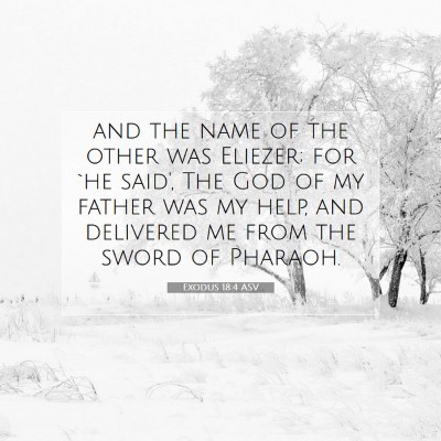 Picture 07 - Exodus 18:4 ASV - and the name of the other was Eliezer; for `he - Bible Verse Picture