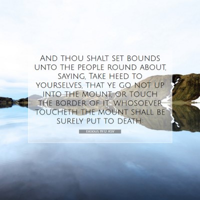 Picture 07 - Exodus 19:12 ASV - And thou shalt set bounds unto the people round - Bible Verse Picture