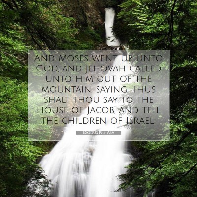 Picture 07 - Exodus 19:3 ASV - And Moses went up unto God, and Jehovah called - Bible Verse Picture