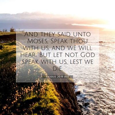 Picture 07 - Exodus 20:19 ASV - And they said unto Moses, Speak thou with us, and - Bible Verse Picture