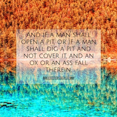 Picture 07 - Exodus 21:33 ASV - And if a man shall open a pit, or if a man shall - Bible Verse Picture