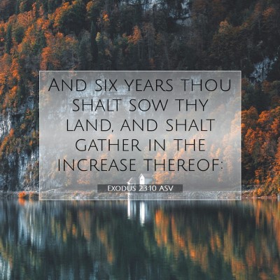 Picture 07 - Exodus 23:10 ASV - And six years thou shalt sow thy land, and shalt - Bible Verse Picture