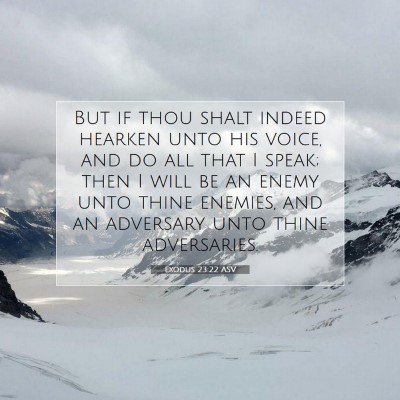 Picture 07 - Exodus 23:22 ASV - But if thou shalt indeed hearken unto his voice, - Bible Verse Picture