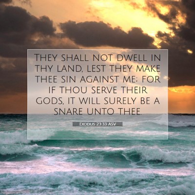 Picture 07 - Exodus 23:33 ASV - They shall not dwell in thy land, lest they make - Bible Verse Picture