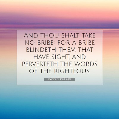 Picture 07 - Exodus 23:8 ASV - And thou shalt take no bribe: for a bribe - Bible Verse Picture