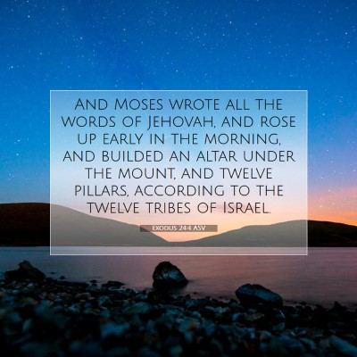 Picture 07 - Exodus 24:4 ASV - And Moses wrote all the words of Jehovah, and - Bible Verse Picture