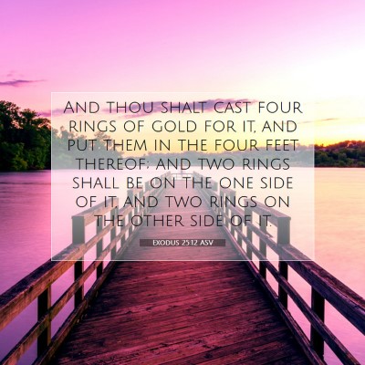 Picture 07 - Exodus 25:12 ASV - And thou shalt cast four rings of gold for it, - Bible Verse Picture