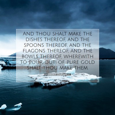Picture 07 - Exodus 25:29 ASV - And thou shalt make the dishes thereof, and the - Bible Verse Picture