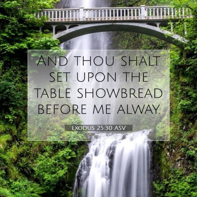 Picture 07 - Exodus 25:30 ASV - And thou shalt set upon the table showbread - Bible Verse Picture