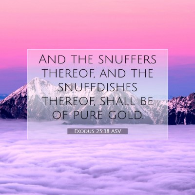 Picture 07 - Exodus 25:38 ASV - And the snuffers thereof, and the snuffdishes - Bible Verse Picture