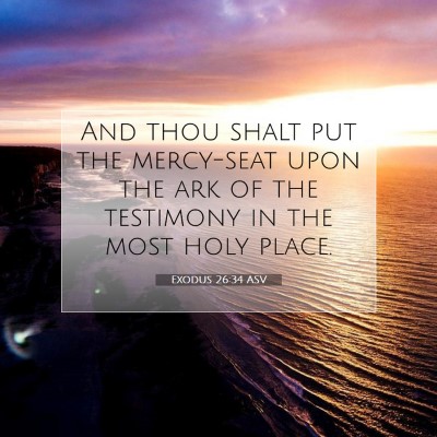 Picture 07 - Exodus 26:34 ASV - And thou shalt put the mercy-seat upon the ark of - Bible Verse Picture