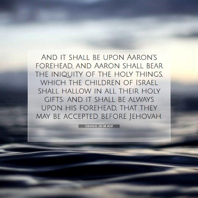 Picture 07 - Exodus 28:38 ASV - And it shall be upon Aaron's forehead, and Aaron - Bible Verse Picture