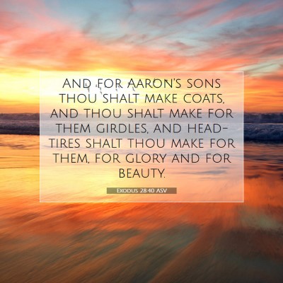 Picture 07 - Exodus 28:40 ASV - And for Aaron's sons thou shalt make coats, and - Bible Verse Picture
