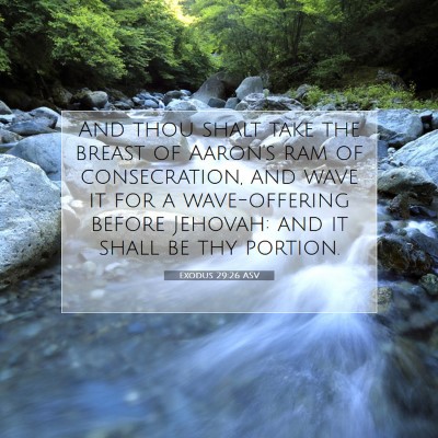 Picture 07 - Exodus 29:26 ASV - And thou shalt take the breast of Aaron's ram of - Bible Verse Picture