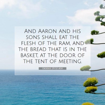 Picture 07 - Exodus 29:32 ASV - And Aaron and his sons shall eat the flesh of the - Bible Verse Picture