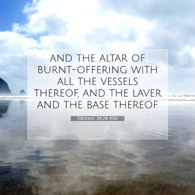 Picture 07 - Exodus 30:28 ASV - and the altar of burnt-offering with all the - Bible Verse Picture