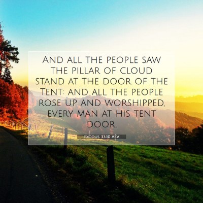Picture 07 - Exodus 33:10 ASV - And all the people saw the pillar of cloud stand - Bible Verse Picture