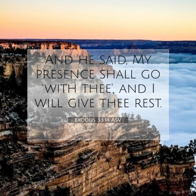 Picture 07 - Exodus 33:14 ASV - And he said, My presence shall go `with thee', - Bible Verse Picture