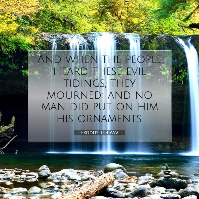 Picture 07 - Exodus 33:4 ASV - And when the people heard these evil tidings, - Bible Verse Picture