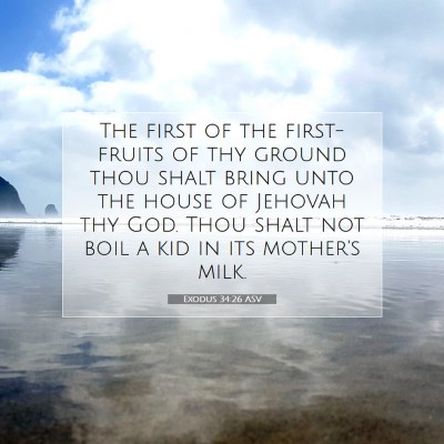 Picture 07 - Exodus 34:26 ASV - The first of the first-fruits of thy ground thou - Bible Verse Picture