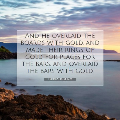Picture 07 - Exodus 36:34 ASV - And he overlaid the boards with gold, and made - Bible Verse Picture