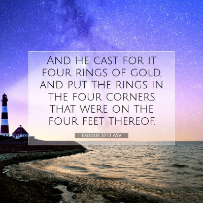 Picture 07 - Exodus 37:13 ASV - And he cast for it four rings of gold, and put - Bible Verse Picture