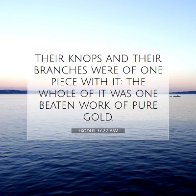 Picture 07 - Exodus 37:22 ASV - Their knops and their branches were of one piece - Bible Verse Picture