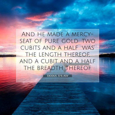 Picture 07 - Exodus 37:6 ASV - And he made a mercy-seat of pure gold: two cubits - Bible Verse Picture