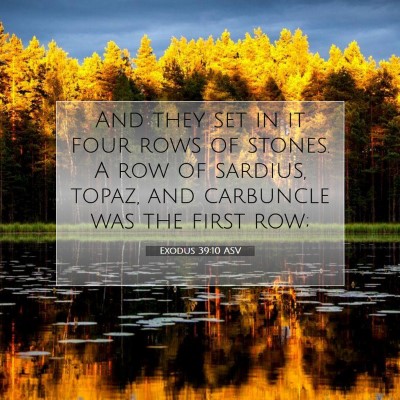 Picture 07 - Exodus 39:10 ASV - And they set in it four rows of stones. A row of - Bible Verse Picture