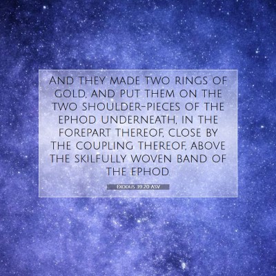 Picture 07 - Exodus 39:20 ASV - And they made two rings of gold, and put them on - Bible Verse Picture