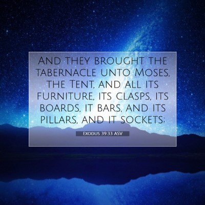 Picture 07 - Exodus 39:33 ASV - And they brought the tabernacle unto Moses, the - Bible Verse Picture
