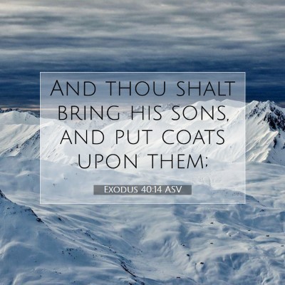 Picture 07 - Exodus 40:14 ASV - And thou shalt bring his sons, and put coats upon - Bible Verse Picture