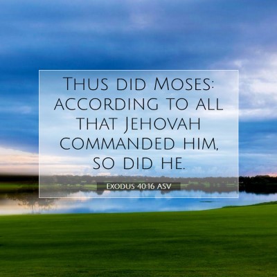 Picture 07 - Exodus 40:16 ASV - Thus did Moses: according to all that Jehovah - Bible Verse Picture