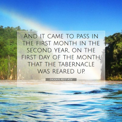 Picture 07 - Exodus 40:17 ASV - And it came to pass in the first month in the - Bible Verse Picture