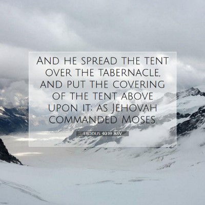 Picture 07 - Exodus 40:19 ASV - And he spread the tent over the tabernacle, and - Bible Verse Picture