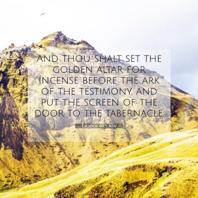 Picture 07 - Exodus 40:5 ASV - And thou shalt set the golden altar for incense - Bible Verse Picture