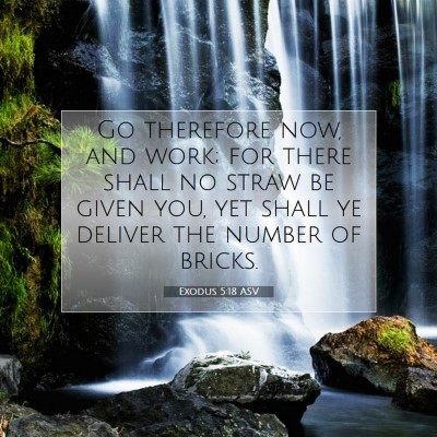 Picture 07 - Exodus 5:18 ASV - Go therefore now, and work; for there shall no - Bible Verse Picture