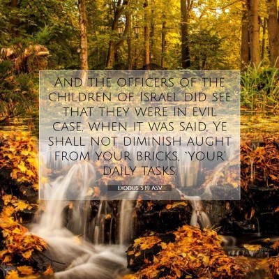 Picture 07 - Exodus 5:19 ASV - And the officers of the children of Israel did - Bible Verse Picture