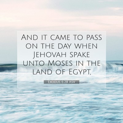 Picture 07 - Exodus 6:28 ASV - And it came to pass on the day when Jehovah spake - Bible Verse Picture