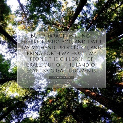 Picture 07 - Exodus 7:4 ASV - But Pharaoh will not hearken unto you, and I will - Bible Verse Picture
